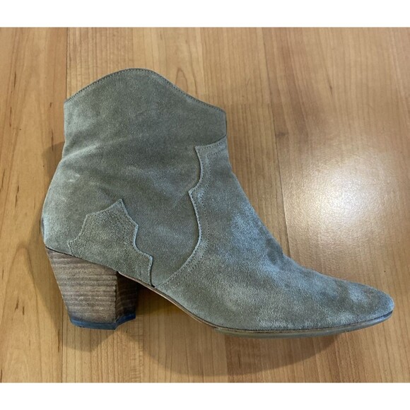 Isabel Marant Dacken Boot‎ Tan Olive Suede Ankle Side Zip Bootie -Size 40 - Picture 1 of 12